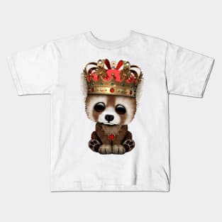 Cute Red Panda Wearing Crown Kids T-Shirt